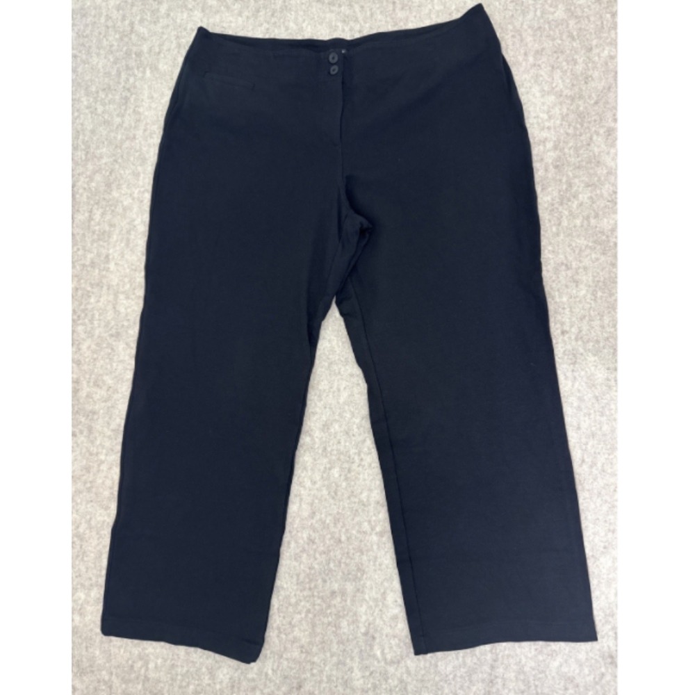 Eileen Fisher Ponte Knit Ankle Pants Womens XL Black Stretch Career